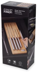 Rozsdamentes acél kés készlet tartóval 5 db-os Elevate Bamboo – Joseph Joseph