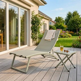 Szürkésbarna fém kerti napozóágy Taylor – Bizzotto