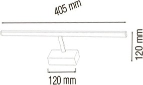 STRÜHM-3098 MARTA króm, led tükörvilágító lámpa 1X8W led 570lm 4200K ↕120mm ↔405mm IP44