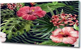 Fotó üvegkép Trópusi virágok 125x50