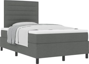 vidaXL Boxrugós ágy matracmal Sötétszürke 120 x 190 cm szövet