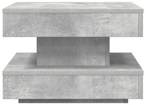 betonszürke dohányzóasztal 360 fokban forgatható 50x50x34,5 cm