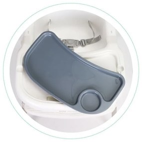 Etetőszék 2 az 1-ben tálcával övekkel fehér