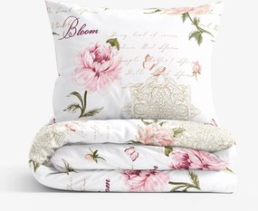 Goldea pamut ágyneműhuzat - pünkösdirózsa mintás 140 x 220 és 70 x 90 cm