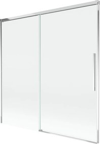 Mexen Rox 2-szárnyas, 160 x 150 cm-es átlátszó, krómozott toló-fürdőkád paraván - 8C9-160-001-01-00