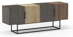 Barna-natúr színű TV-állvány tölgyfa dekorral 140x55 cm Titan – Marckeric