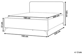 Franciaágy 180 cm Vardiel (szürkésbézs)  (ágyráccsal). 1076318