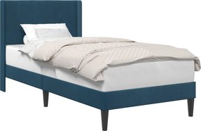 vidaXL Ágykeret fejtámlával Kék 80 x 200 cm Bársony