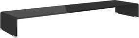 vidaXL Fekete üveg TV/monitor állvány 120x30x13 cm