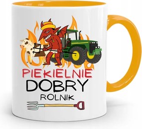 Gazdálkodóknak Sárga Pokolian Jó Gazdálkodó Bögre fényképes nyomtatással