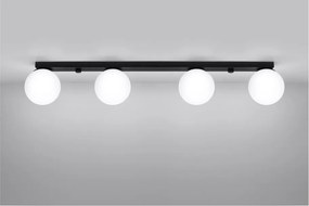 Fekete mennyezeti lámpa üveg búrával ø 12 cm Umerta – Sollux