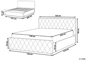Franciaágy 140 cm Rhiannon (zöld) (ágyráccsal és matraccal). 1075608