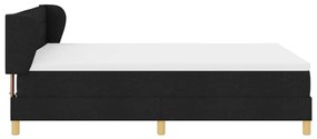 Boxspring Ágy Matrac nélkül - Fekete, 160x200 cm, Szövet