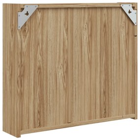 tölgyszínű tükrös fürdőszobaszekrény LED-del 60 x 13 x 52cm