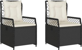 vidaXL 2 db fekete polyrattan dönthető kerti szék