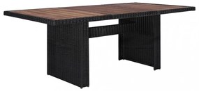 7 részes fekete kültéri polyrattan étkezőgarnitúra
