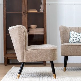 Bézs zsenília fotel Glam – Ixia