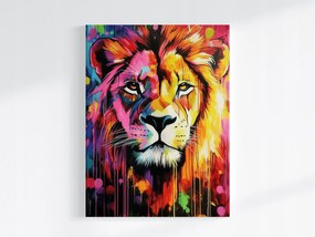 Vászonkép Canvas Graffiti Urban Street Art Oroszlán Portré Neon 60x80