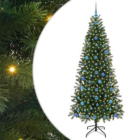 vidaXL Mű karácsonyfa 300 LED-del állvánnyal Zöld 210 cm PE és PVC