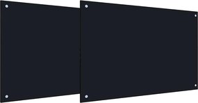 vidaXL Konyhai splashback 2 pcs Fekete 90 x 50 cm edzett üveg