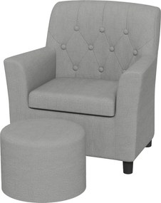 AIYAPLAY Gyerek Szék Gyerek Kanapé Ottomannal 1.5-3 Éveseknek Gyerek Bútorok Óvoda Kielégítő Vászon Külső Eukaliptusz Fa Szürke 45 x 43 x 50.5 cm | Ao