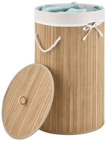 Juskys Bambusz szennyeskosár Curly Round - natúr