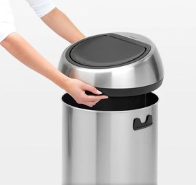 Matt ezüstszínű acél érintésre nyíló szemetes 60 l Touch Bin – Brabantia