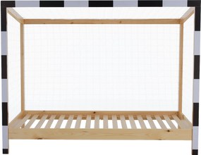 Montessori ágy, természetes/fehér/fekete, 90x200, FUTAL