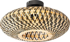 Okos mennyezeti lámpa fekete bambusz 40 cm, Wifi A60-nal - Ostrava