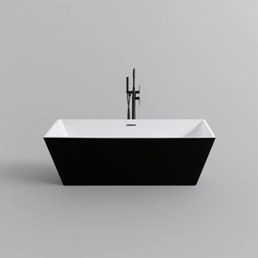 CUBE || szabadon álló fürdőkád, fekete-fehér, 170x75x58 cm