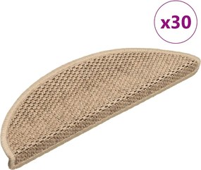 vidaXL 30 db lépcsőszőnyegek öntapadós szizál kinézetű 56x17x3 cm