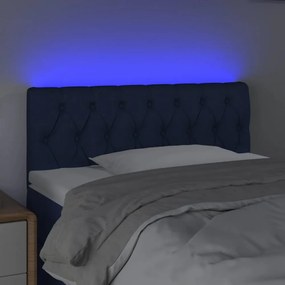 kék szövet LED-es fejtámla 100 x 7 x 78/88 cm