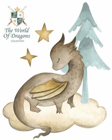 Gario Falmatrica gyerekeknek The world of dragons - sárkány a felhőn és egy fán Méret: 120 x 95 cm