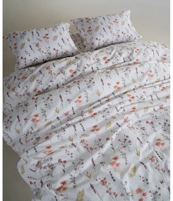 Fehér egyszemélyes renforcé pamut ágyneműhuzat 140x200 cm Floral Dance Autumn – Mila Home Luxury