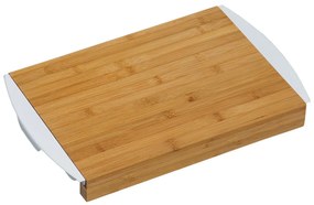 Kesper 58351 Bambusz vágódeszka tároló tállal,fehér, 41 x 25,5 x 4 cm