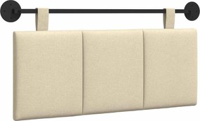 vidaXL Fali Fejtámla Falra szerelhető Krém 110 x 55 x 5 cm szövet