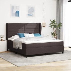 vidaXL Boxspring Ágy Matrac nélkül Sötétbarna 180x200 cm Szövet