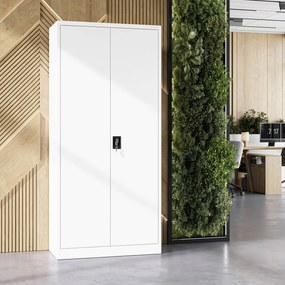 Fém iratszekrény JAN H, 900 x 1950 x 400 mm, fehér