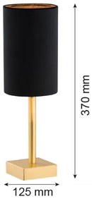 Argon 8031 - Asztali lámpa ABRUZZO 1xE14/7W/230V sárgaréz/fekete