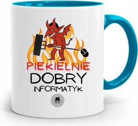 Kék Informatika Bögre Pokolian Jó, fényképes nyomattal