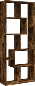 vidaXL füstös tölgy szerelt fa elválasztó könyvespolc 67x25x161,5 cm