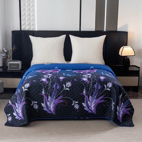 Ágytakaró VIOLET BUTTERFLY, sötétkék Méret: 220 x 240 cm