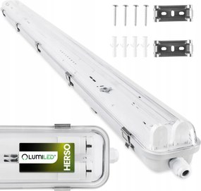 Hermetikus Led lámpatest 120cm Fém lámpatest 2x T8 garázshoz