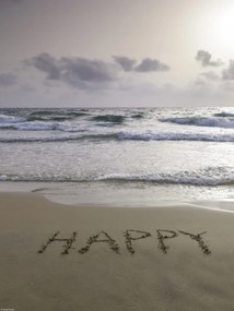 Poszter 30x40cm Happy szó a tengerparton, Assaf Frank