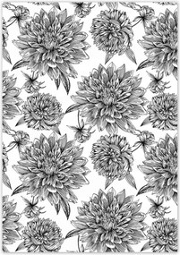 Poszterek 70x100 Fekete-fehér grafika Virág