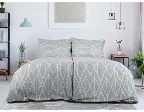 Szürke egyszemélyes krepp ágyneműhuzat 140x200 cm Gray Stripes – B.E.S.