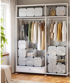 Műanyag cipőtartó, kocka tároló szervező, fehér