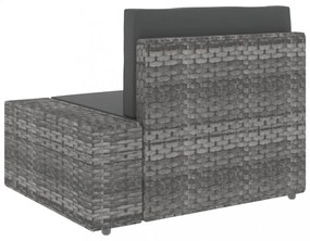 3 személyes szürke elemes polyrattan kanapé