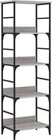 vidaXL szürke sonoma színű szerelt fa könyvespolc 50 x 33 x 153 cm