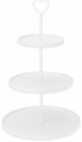 Fém polcos szekrény, 3 polc, 30 × 30 × 48 cm, fehér